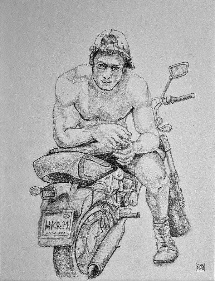 Easy Rider 4 Drawing by Mon Graffito