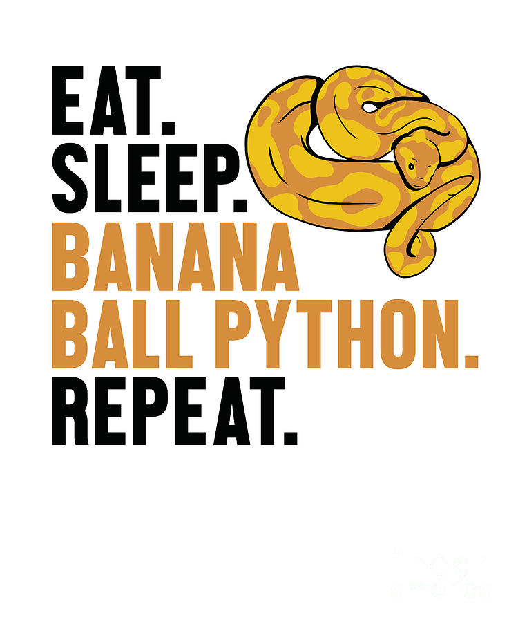 Eat Sleep Banana Ball Python Repeat Banana Ball Python Digital Art by