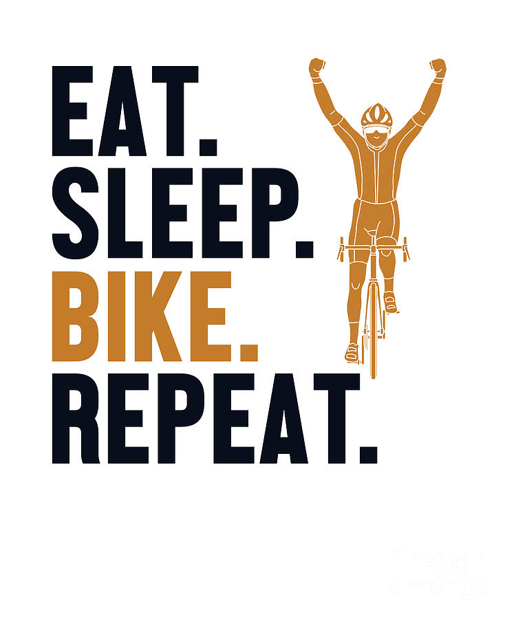 Eat Sleep Bike Repeat Gravel City Bike Cyclist Bicycle Digital Art by ...