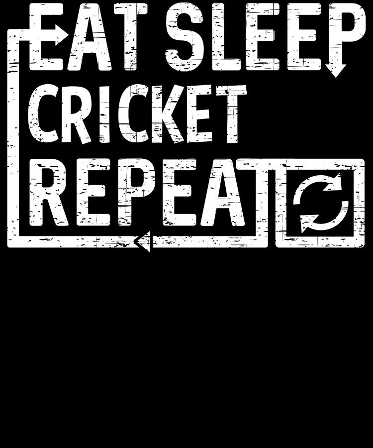 Eat Sleep Cricket Digital Art by Flippin Sweet Gear