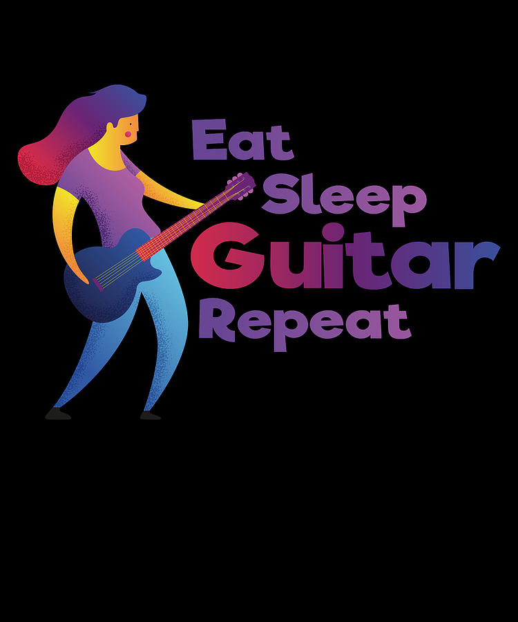 Eat Sleep Guitar Repeat T For Girls Digital Art By Art Frikiland Pixels 0769