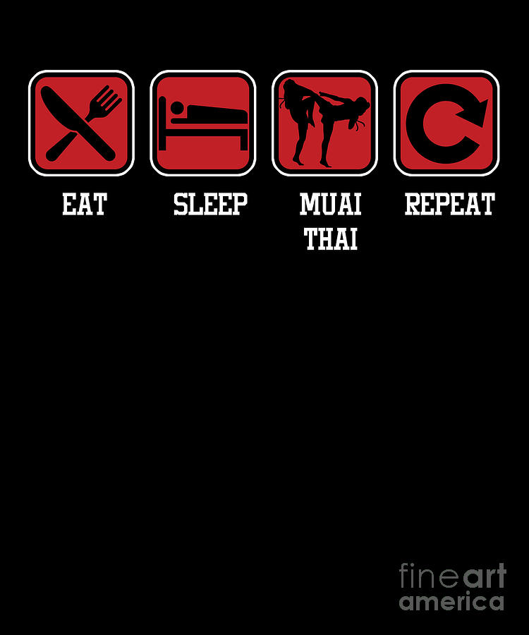 Sleep Repeat Kick Box Kick Boxing Mens T-Shirt Eat 