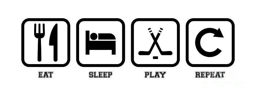 Eat Sleep Play Hockey Repeat Digital Art