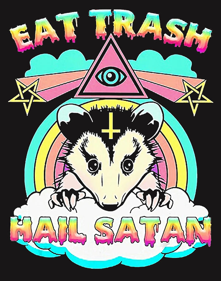 Eat Trash Hail Satan Raccoon Poster Copy Copy Painting by Hunter ...