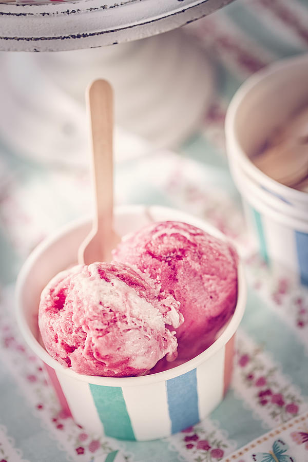 Eating Homemade Strawberry Ice Cream Photograph by GMVozd