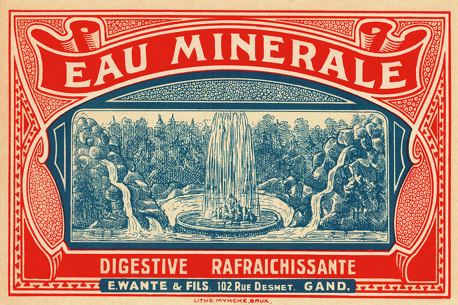 Vintage Drawing - Eau Minerale by Vintage Food Labels