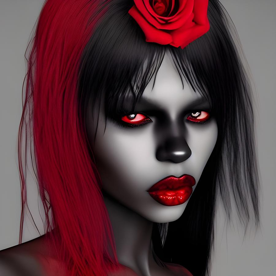 Ebony Goth Goddess Digital Art by Michael Slack - Fine Art America