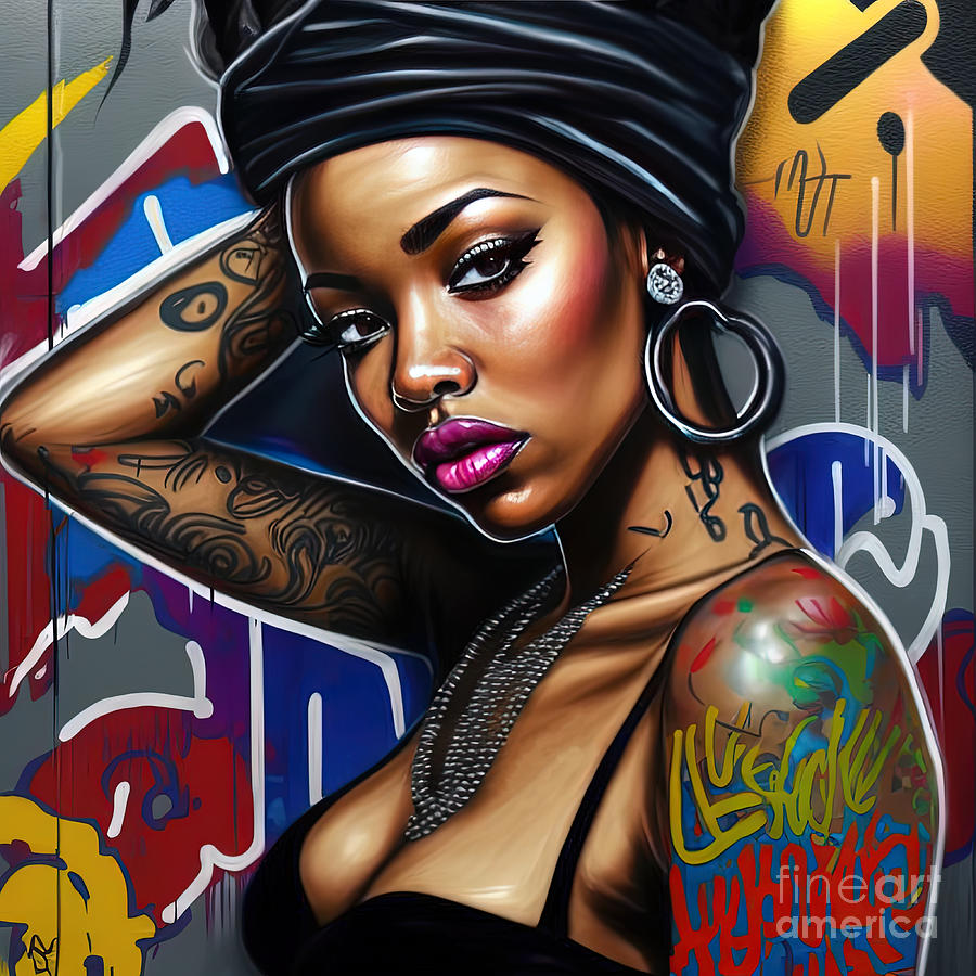 Ebony Graffiti Design Series 1113-01 Digital Art by Carlos Diaz