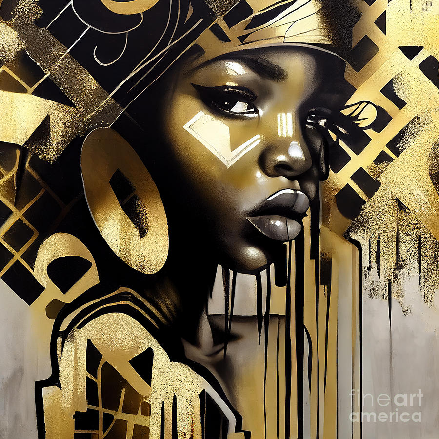 Ebony Graffiti Design Series 1113-02 Digital Art by Carlos Diaz