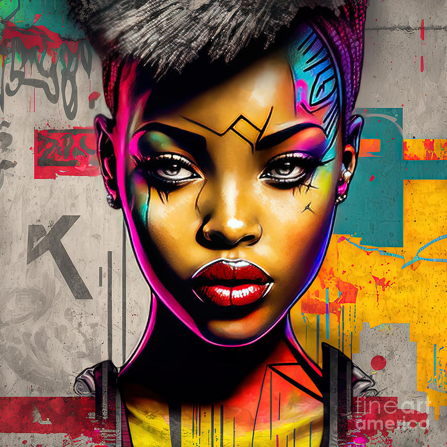 Ebony Graffiti Design Series 1113-04 Digital Art by Carlos Diaz