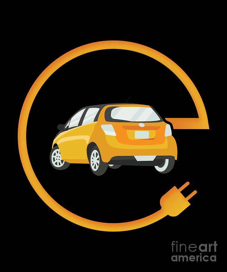 Ecar Electric Car Driver Vehicle Automobile Gift Digital Art by Thomas ...