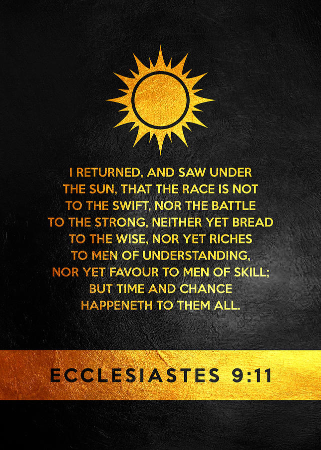 Ecclesiastes 9 11 Bible Verse Digital Art by AB Concepts