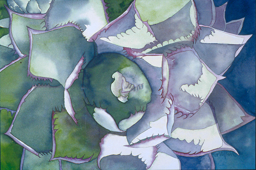 Echeveria a succulent Painting by Eunice Olson