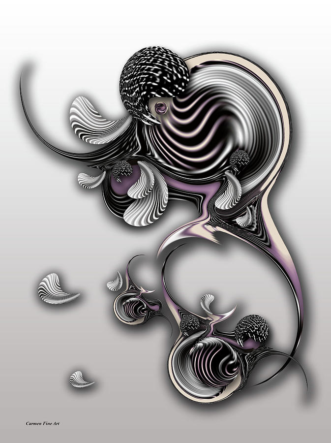 Abstract Flower Digital Art - Feeling And Perception by Carmen Fine Art Abstract Flower Digital Art - Feeling And Perception by Carmen Fine Art