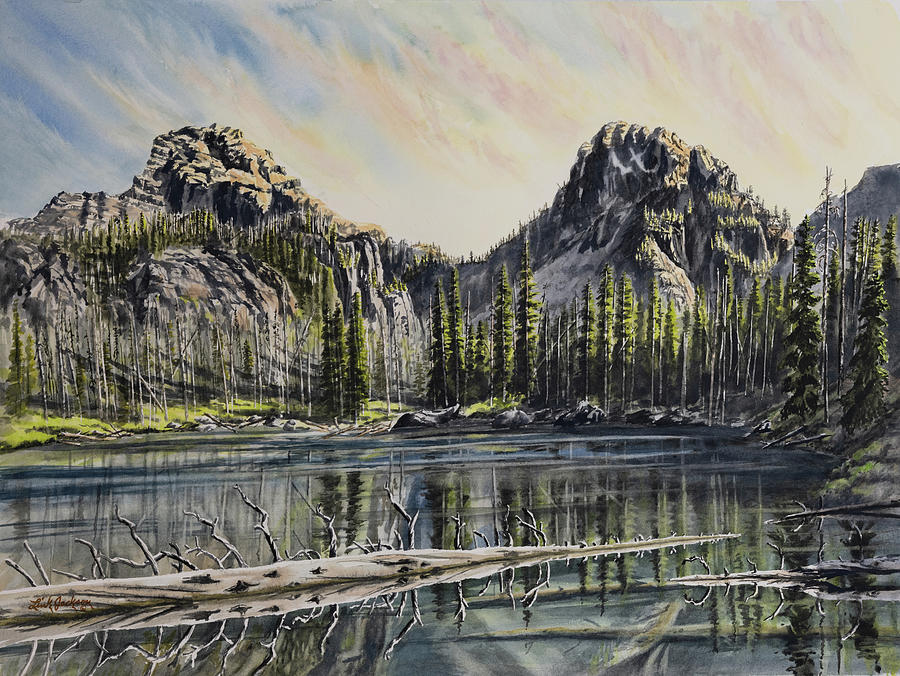 Echo lake and He Devil peak Painting by Link Jackson