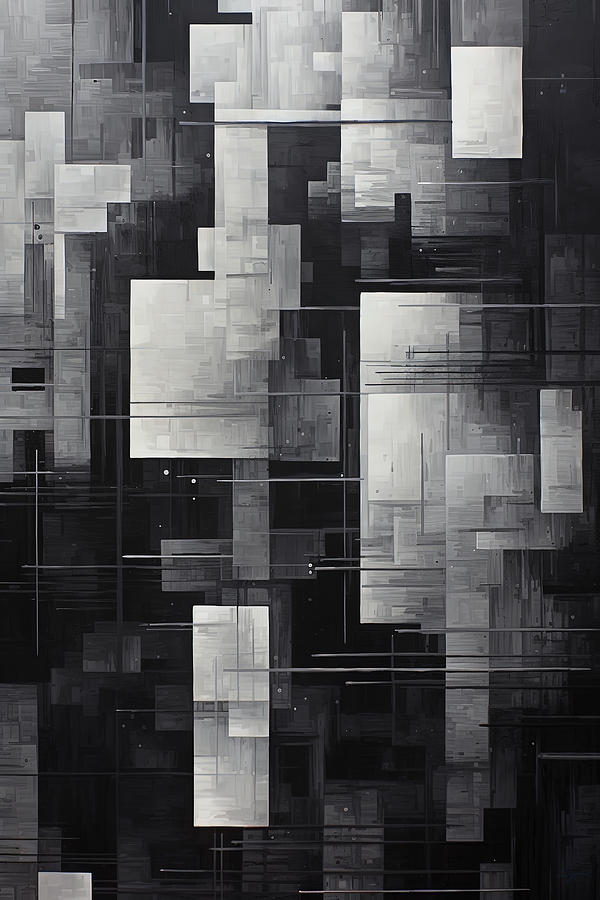 Black And Gray Painting - Echoes of Light and Dark Art by Lourry Legarde