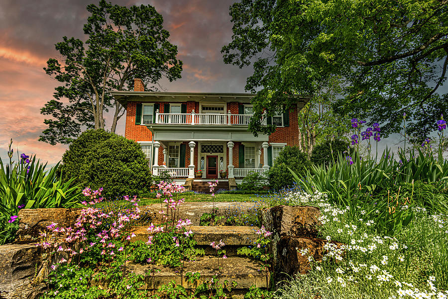 Echols House with Spring Flowers Photograph by Bob Bell