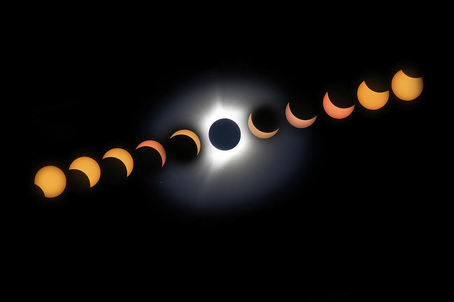 Eclipse Progression Photograph by Ron Miles - Fine Art America