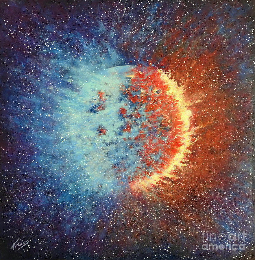 Eclipse Painting by Valerie Travers