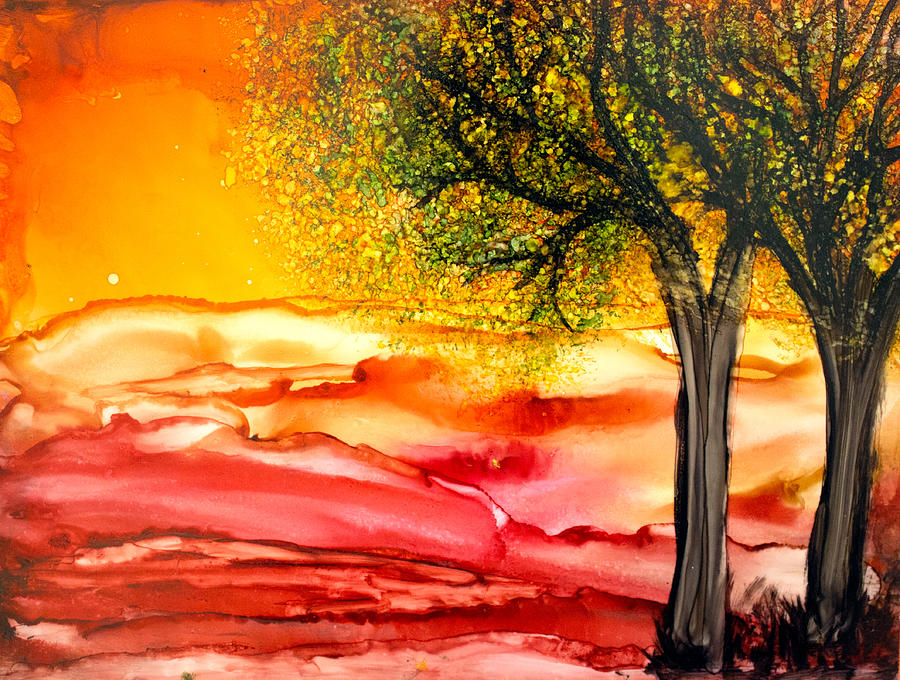 Sunset Painting - Ecstatic Sunset by Mehwish Kamran
