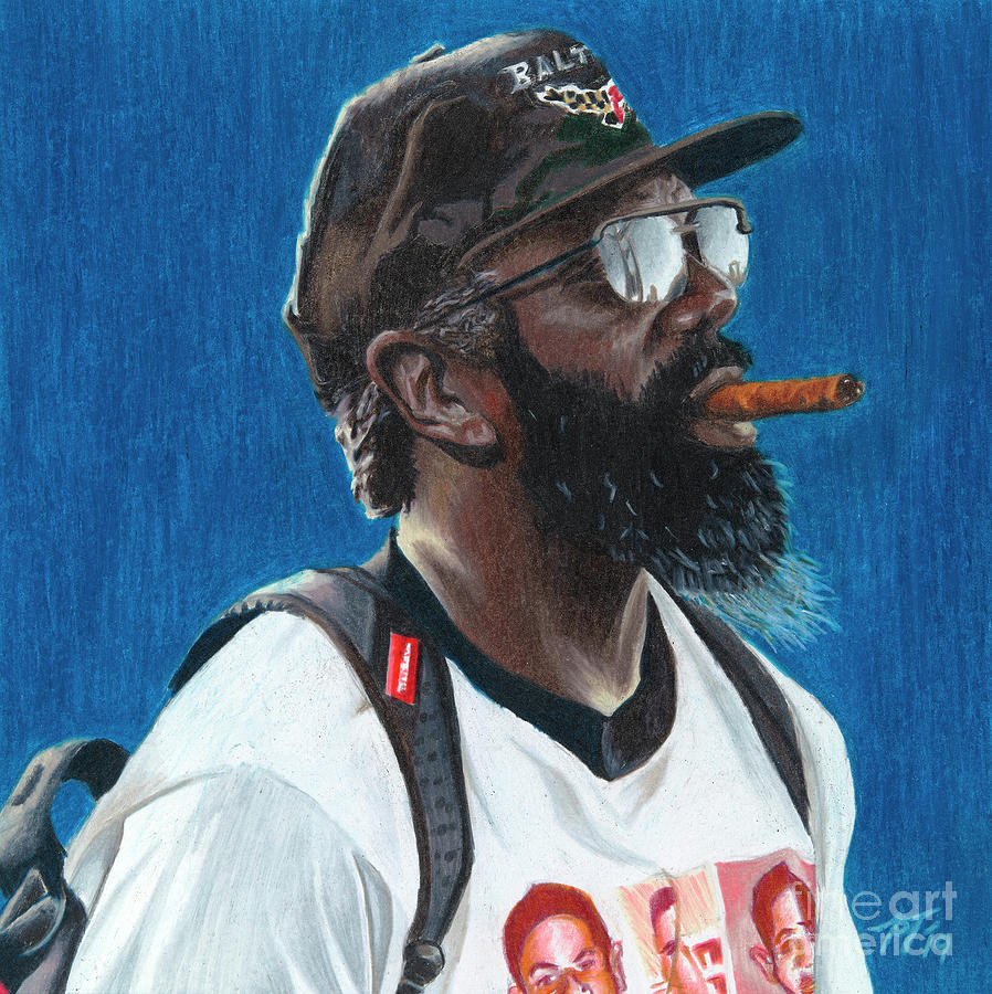 Ed Reed Drawing by Philippe Thomas