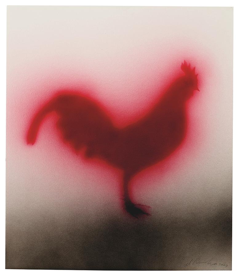 Ed Ruscha Rooster Painting by Dan Hill Galleries