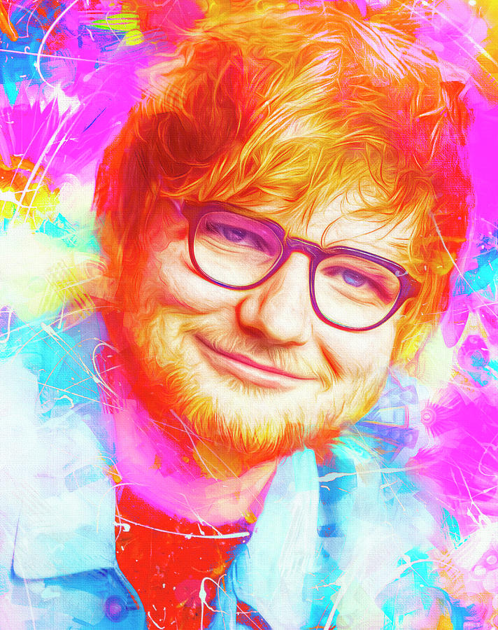 Ed Sheeran Singer Songwriter Mixed Media by Mal Bray