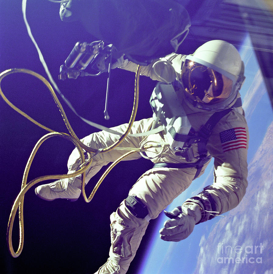 Ed White First American Spacewalker Digital Art by Antonios Valamontes ...