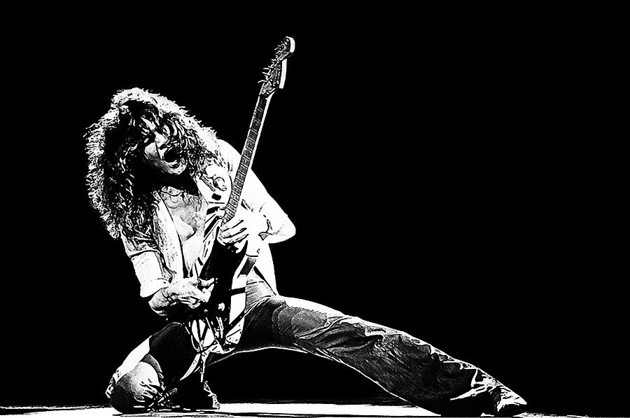 Eddie Van Halen Art Poster, Hard Rock, Van Halen Print, Heavy Metal ...