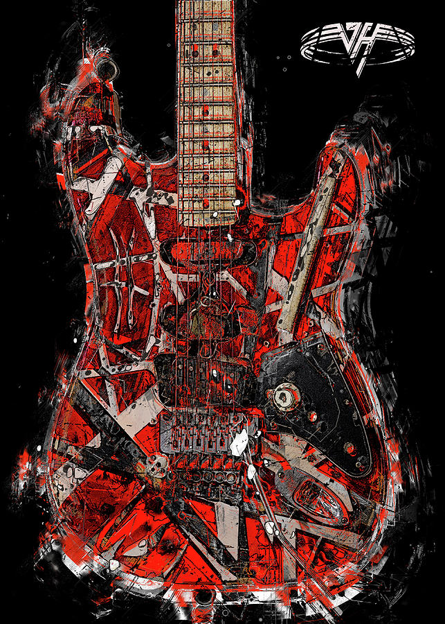 Eddie Van Halen Guitar Digital Art by Mima Zatuliny