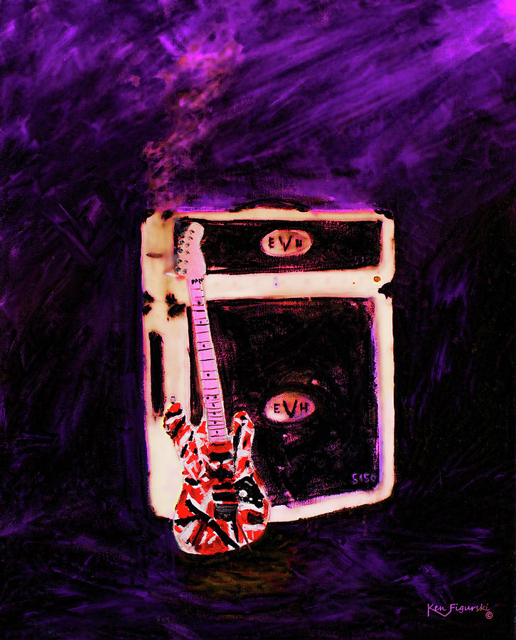 Eddie Van Halen Guitar Rig Painting Painting by Ken Figurski