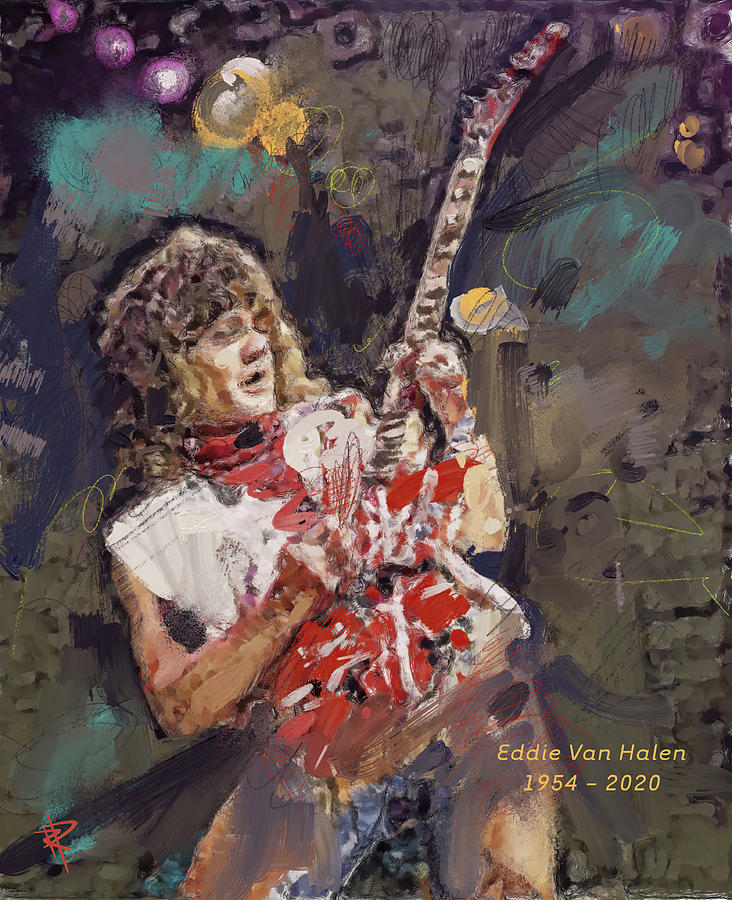Eddie Van Halen Mixed Media by Russell Pierce