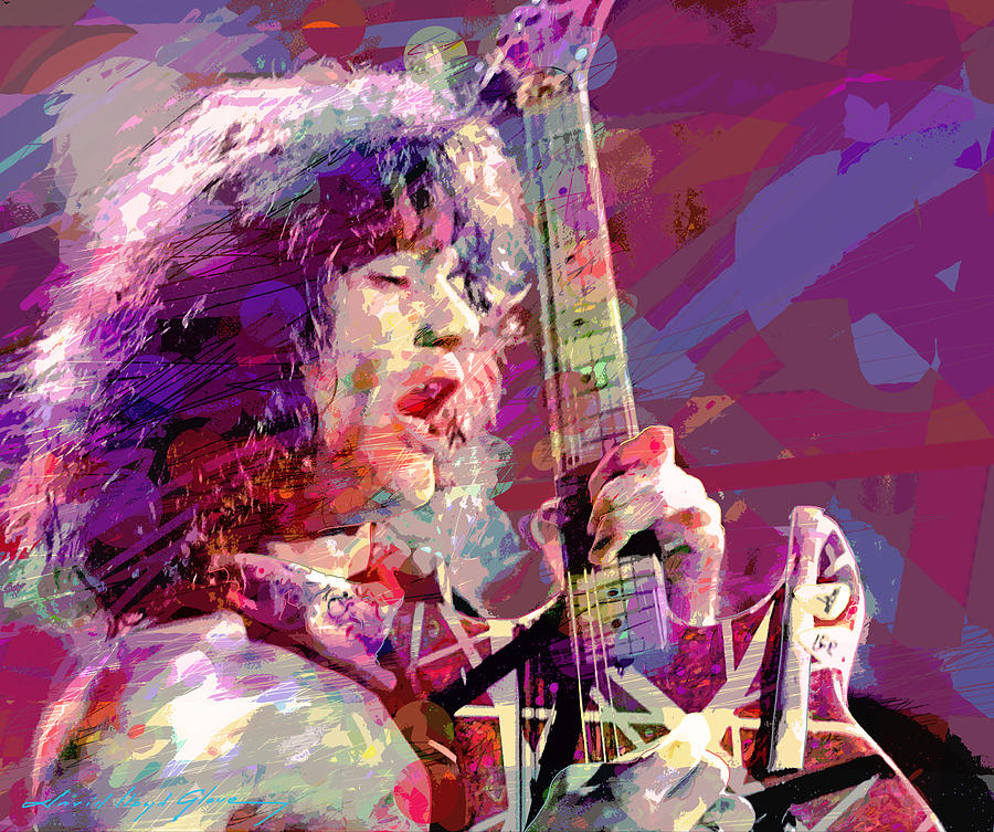 Eddie Van Halen Shreds Painting by David Lloyd Glover - Fine Art America