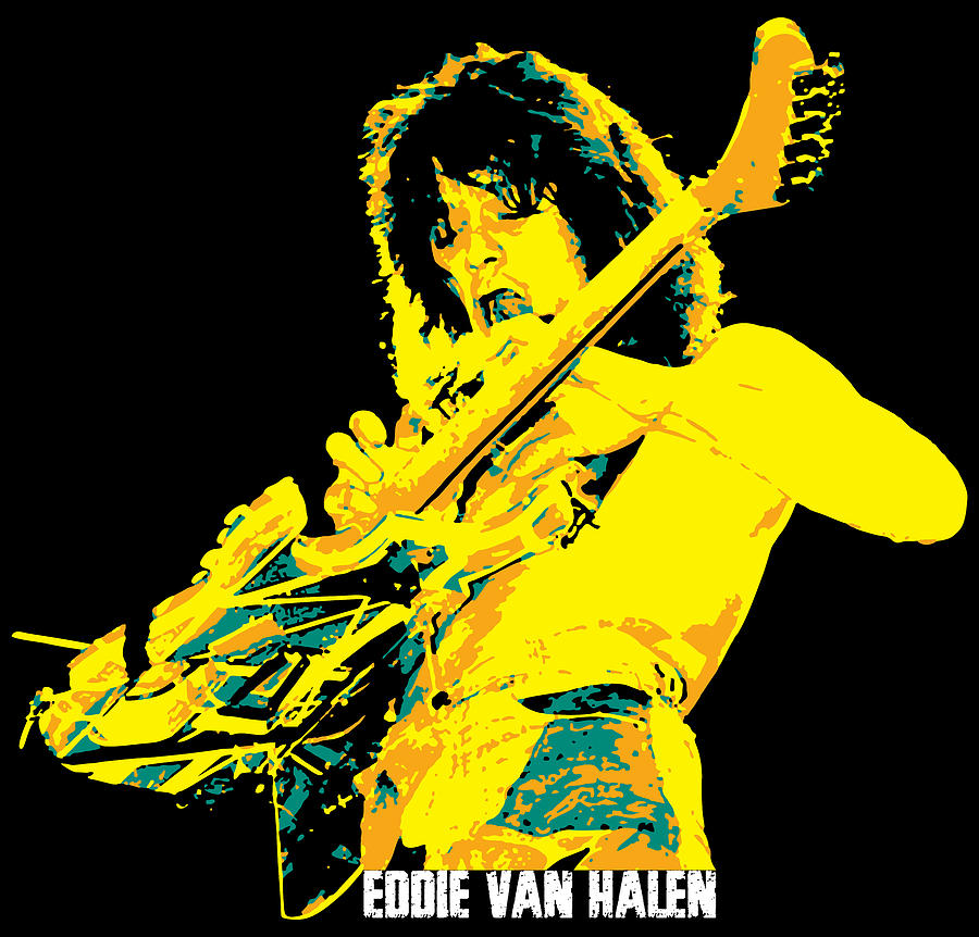 Eddie Van Halen v7 Digital Art by Taurungka Graphic Design