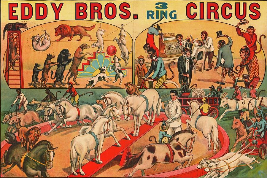 Eddy Brother's 3 Ring Circus Painting by Vintage Pix - Fine Art America