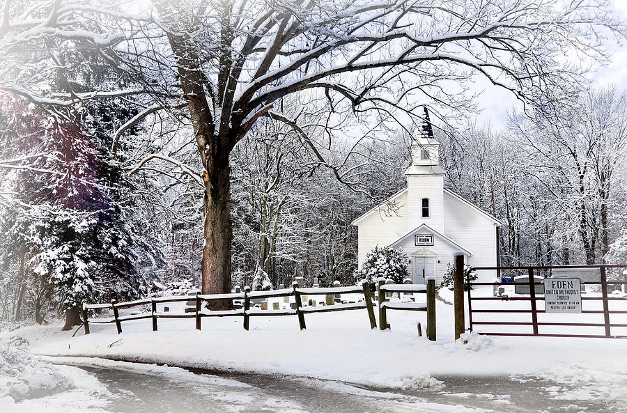 Eden Church Winter Scene Photograph by Michael Forte - Fine Art America