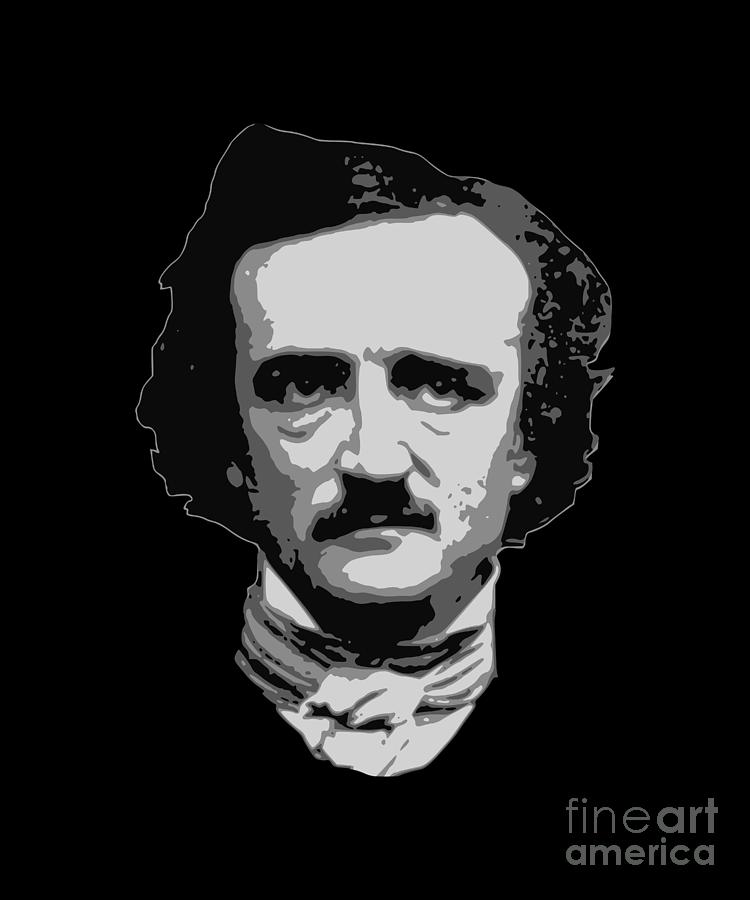 Edgar Allan Poe Black and White Digital Art by Filip Schpindel - Fine ...