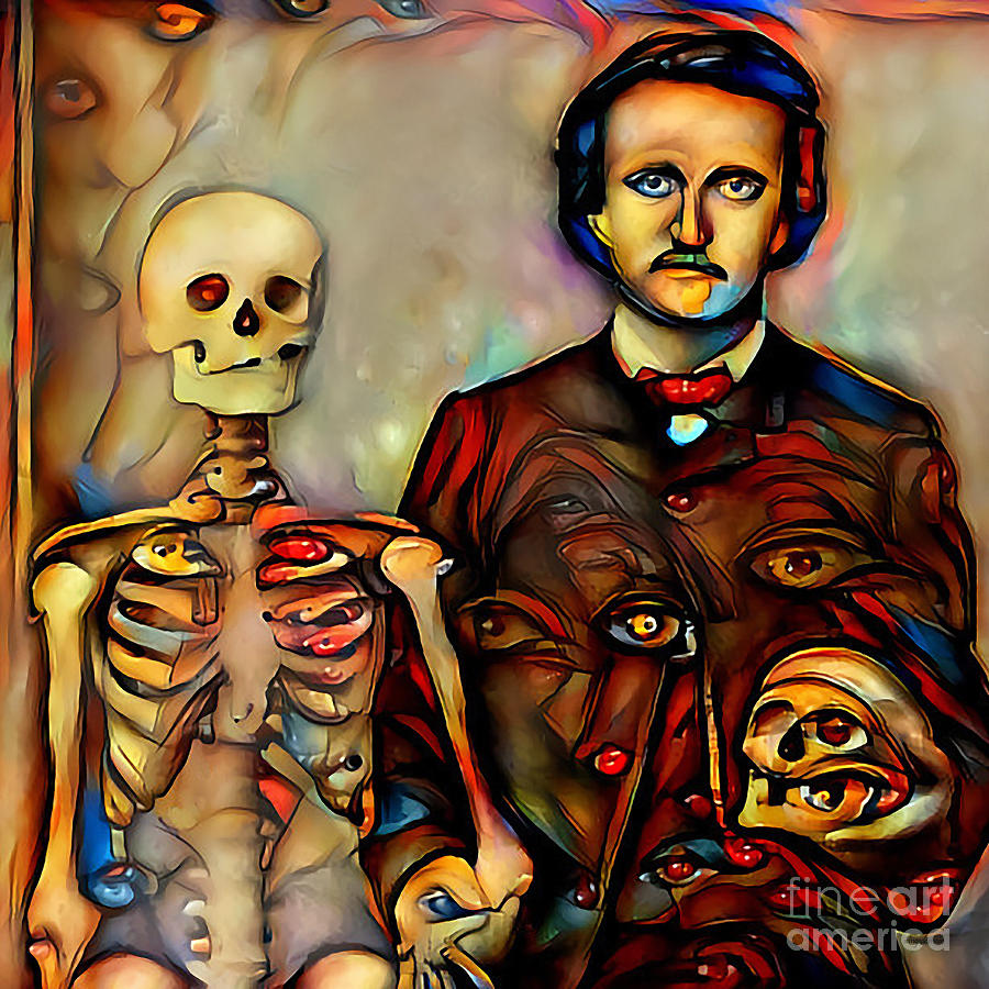Edgar Allan Poe Goes On A Date 20200423 square Photograph by Wingsdomain Art and Photography