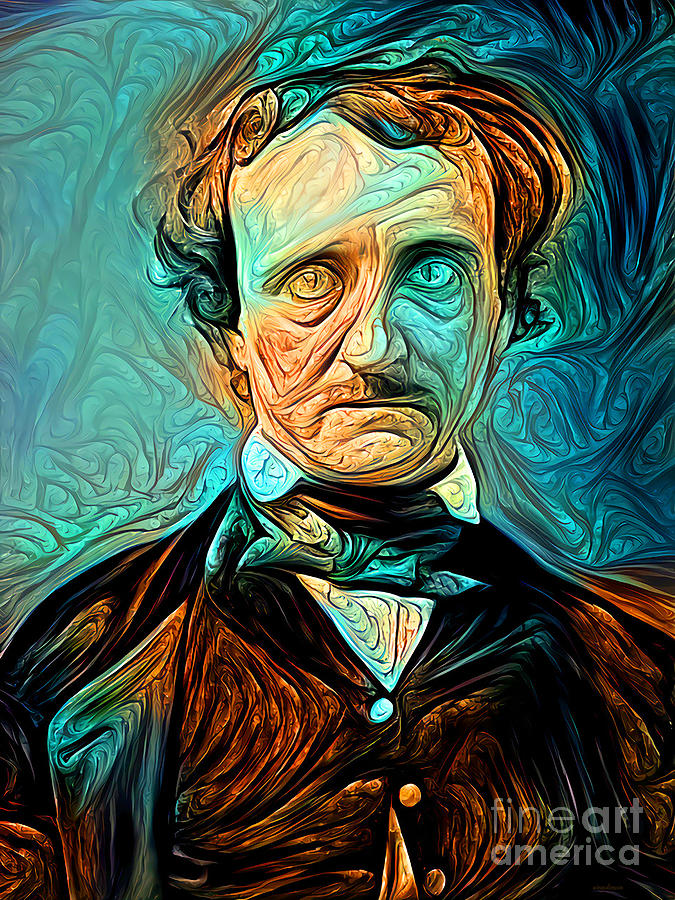 Edgar Allan Poe in a Edvard Munch World 20210714 Photograph by Wingsdomain Art and Photography