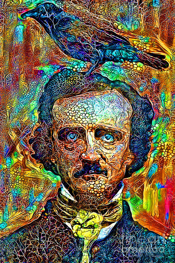 Edgar Allan Poe in Surreal Expressionism 20210325 Photograph by Wingsdomain Art and Photography
