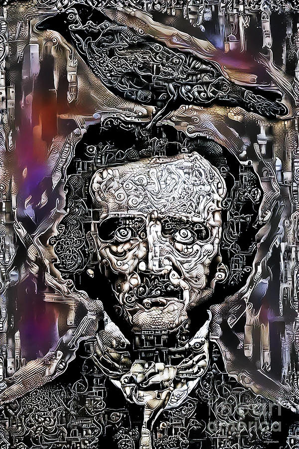 Edgar Allan Poe in Surreal Expressionist Dream 20200519a Photograph by Wingsdomain Art and Photography