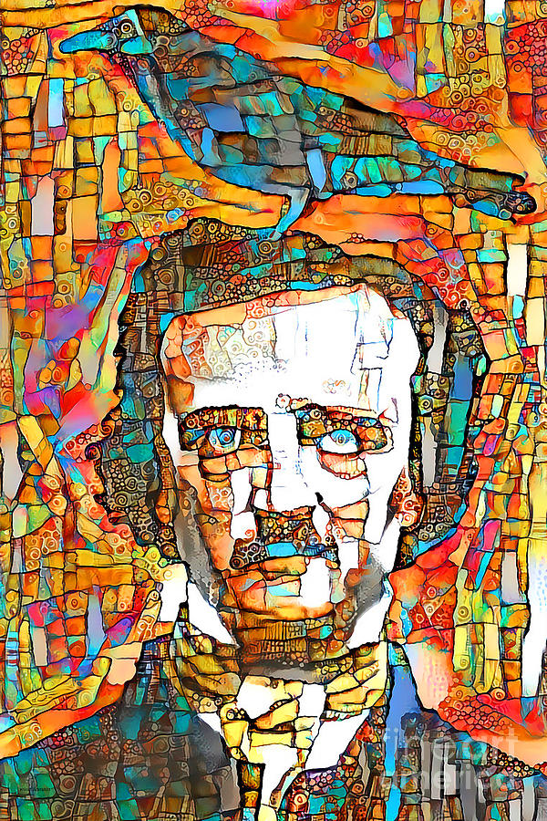 Edgar Allan Poe in Vibrant Playful Whimsical Colors 20200525 Photograph by Wingsdomain Art and Photography