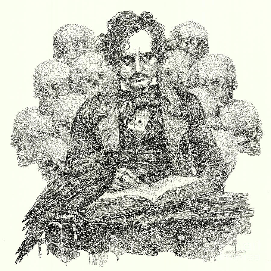 Edgar Allan Poe Drawing by Michael Volpicelli