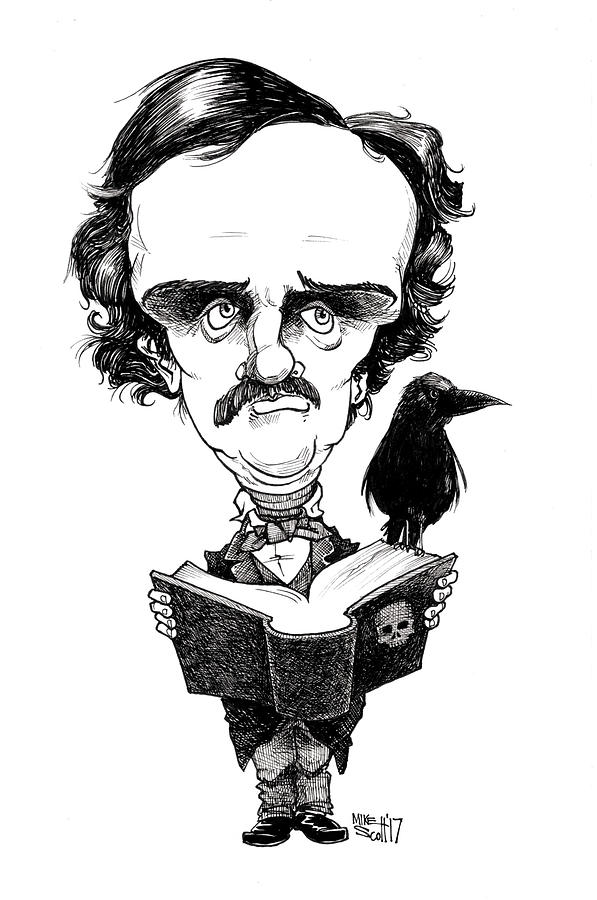 Edgar Allan Poe Drawing by Mike Scott