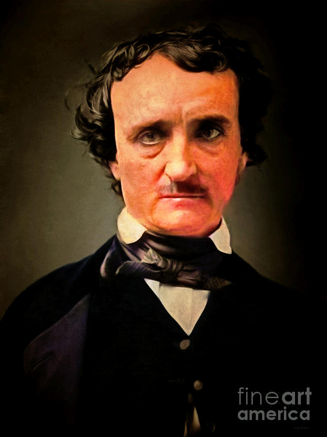 Edgar Allan Poe The Raven Colorized 20210511 v2 Photograph by Wingsdomain Art and Photography