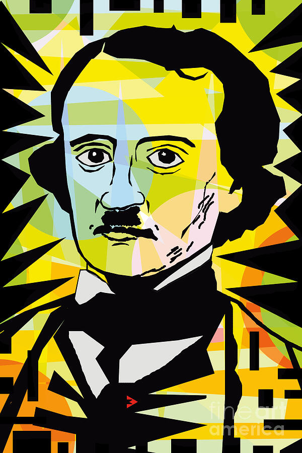 Abstract Digital Art - Edgar Allan Poe #2 by Zoran Maslic