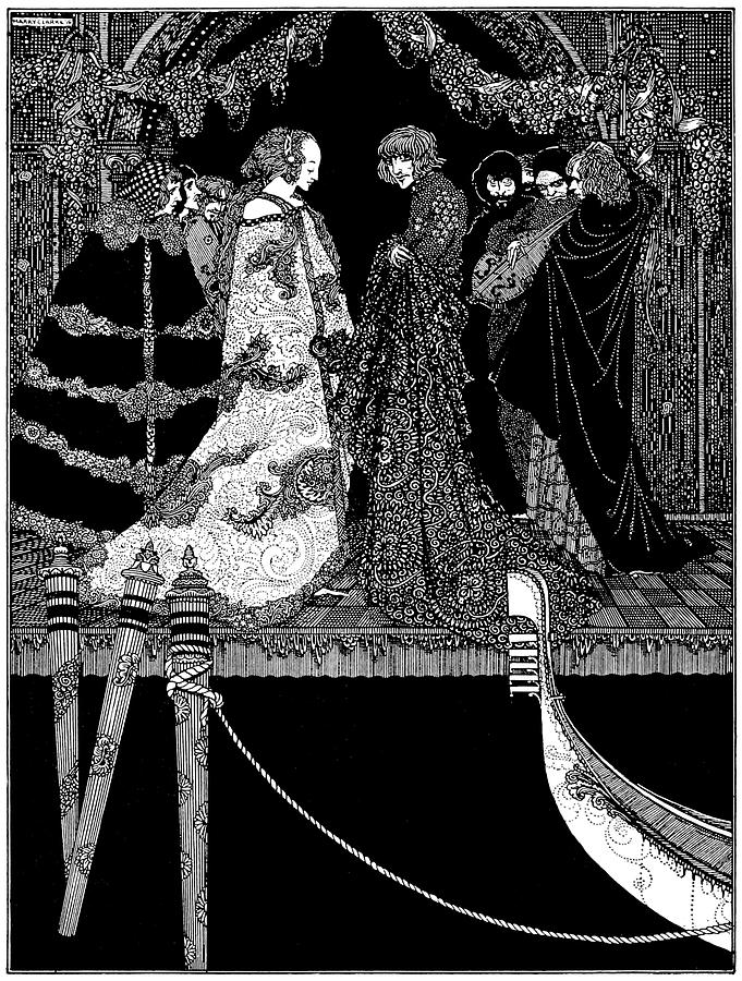 Edgar Allen Poe - Tales of Mystery and Imagination 1919 - The Assignation of Venice, Aphrodite Drawing by Harry Clarke