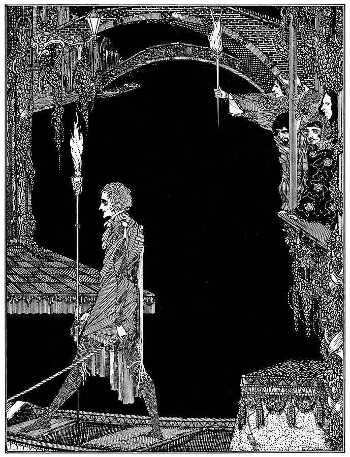 Edgar Allen Poe - Tales of Mystery and Imagination 1919 - The Assignation of Venice Drawing by Harry Clarke