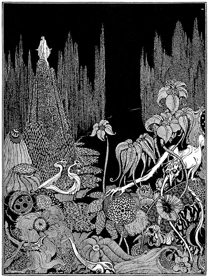 Edgar Allen Poe - Tales of Mystery and Imagination - Silence Drawing by Harry Clarke
