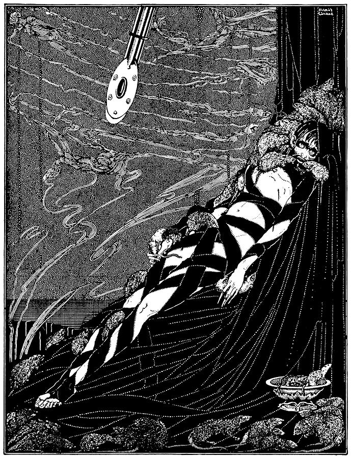 Edgar Allen Poe - Tales of Mystery and Imagination - The Pit and the Pendulum, rats Drawing by Harry Clarke